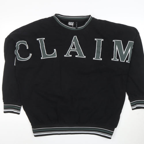 Reclaimed Vintage Women's Black Medium Pullover Sweatshirt