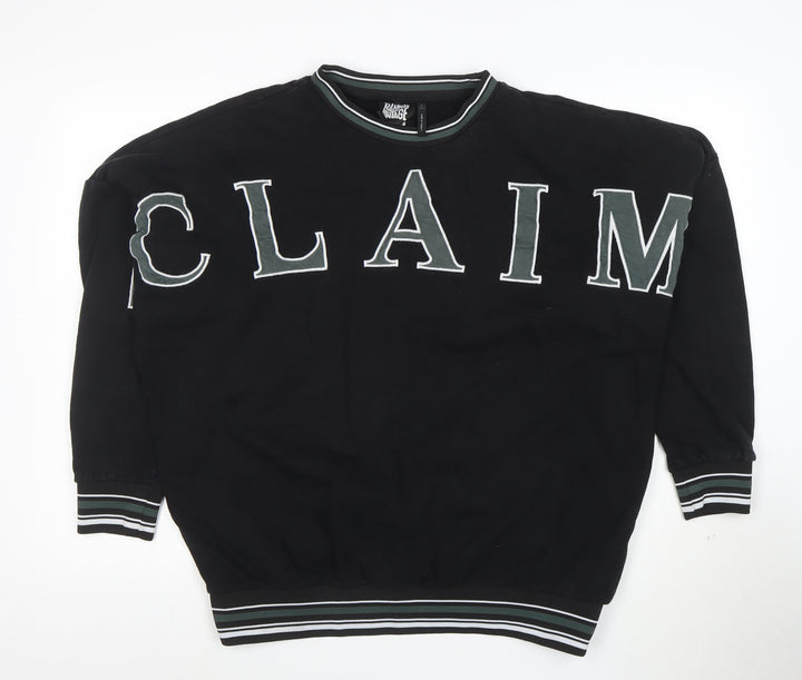 Reclaimed Vintage Women's Black Medium Pullover Sweatshirt
