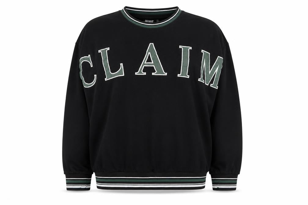 Front view of Reclaimed Vintage Women's Black Medium Pullover Sweatshirt
