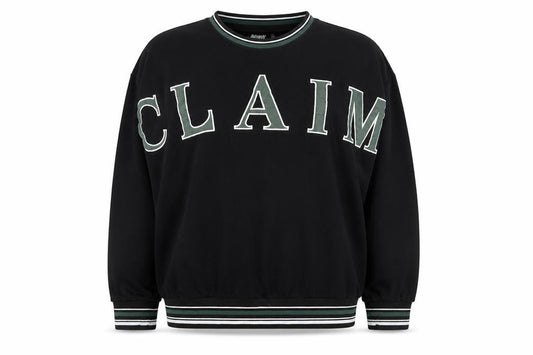 Front view of Reclaimed Vintage Women's Black Medium Pullover Sweatshirt