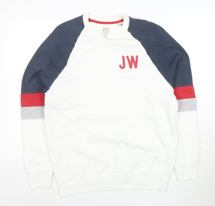 Jack Wills Men's Multicoloured Crew Neck Pullover Sweatshirt M