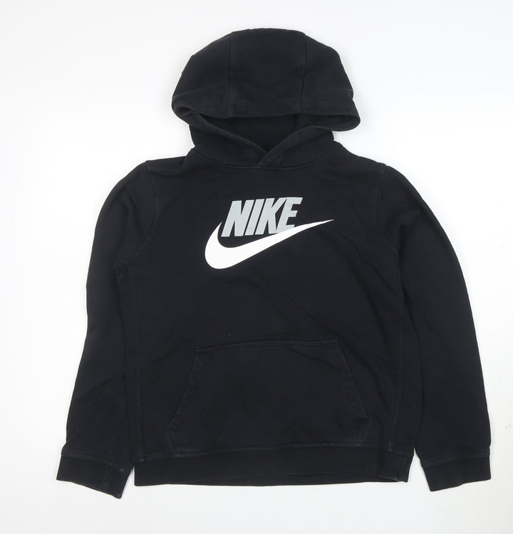 Nike Womens Black Pullover Hoodie XL Cotton Blend Logo Print