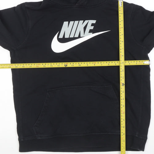 Nike Womens Black Pullover Hoodie XL Cotton Blend Logo Print