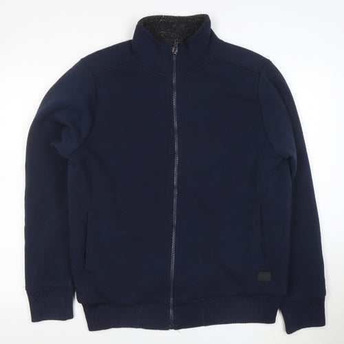 Dissident Men's Blue Full Zip Fleece Lined Sweatshirt Size L