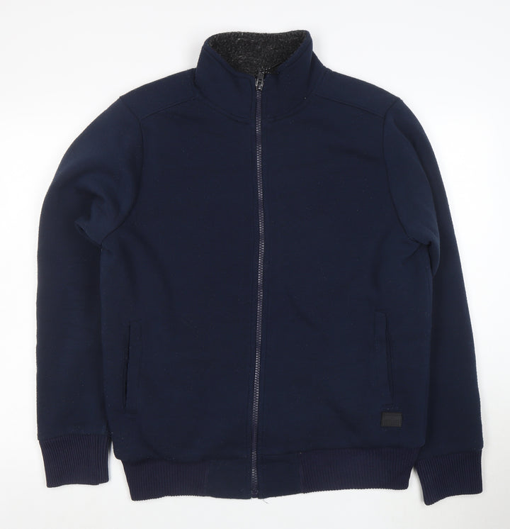 Dissident Men's Blue Full Zip Fleece Lined Sweatshirt Size L