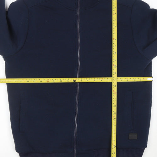 Dissident Men's Blue Full Zip Fleece Lined Sweatshirt Size L