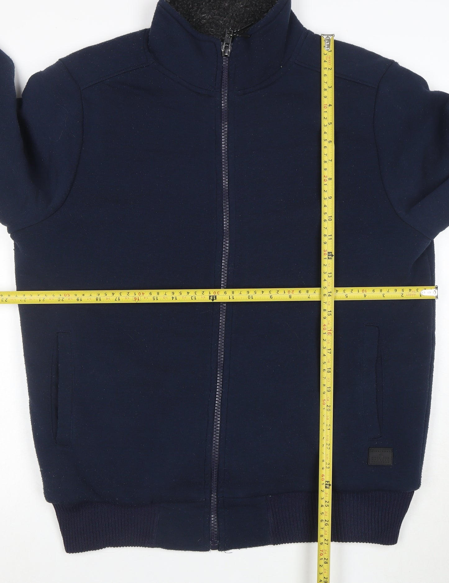 Dissident Men's Blue Full Zip Fleece Lined Sweatshirt Size L