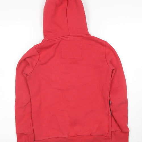Superdry Women's Red Full Zip Hoodie Size 10 Cotton Blend