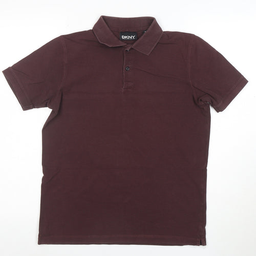 DKNY Men's Brown Cotton Polo Shirt XS Casual Classic Style