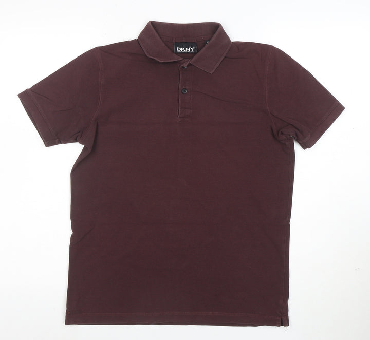 DKNY Men's Brown Cotton Polo Shirt XS Casual Classic Style