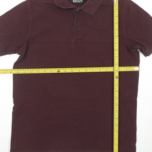 DKNY Men's Brown Cotton Polo Shirt XS Casual Classic Style