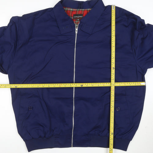 Cotton Works Men's Blue 3XL Bomber Jacket Polyester Cotton Lined