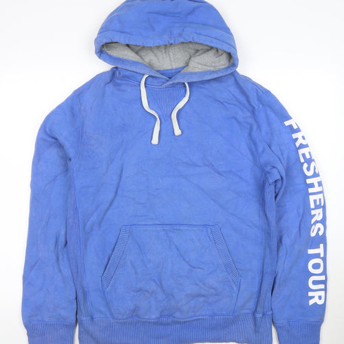 Jack Wills Men's Blue Small Pullover Hoodie Freshers Tour Music Graphic