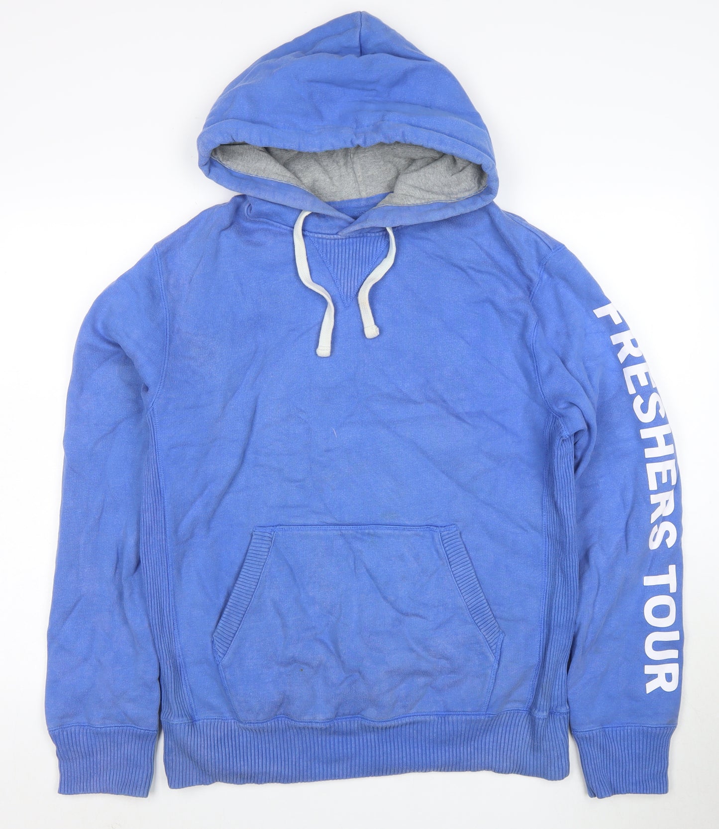 Jack Wills Men's Blue Small Pullover Hoodie Freshers Tour Music Graphic