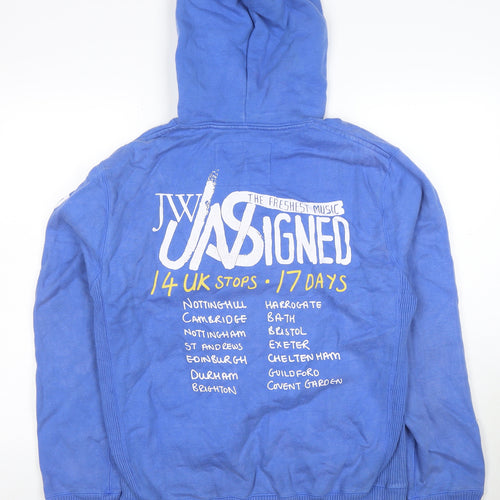 Jack Wills Men's Blue Small Pullover Hoodie Freshers Tour Music Graphic