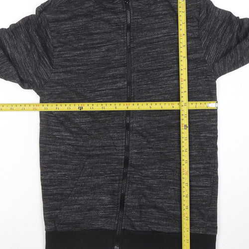 Urban Outlaws Boys Black Full Zip Hoodie Size 13-14 Years Cotton Blend
