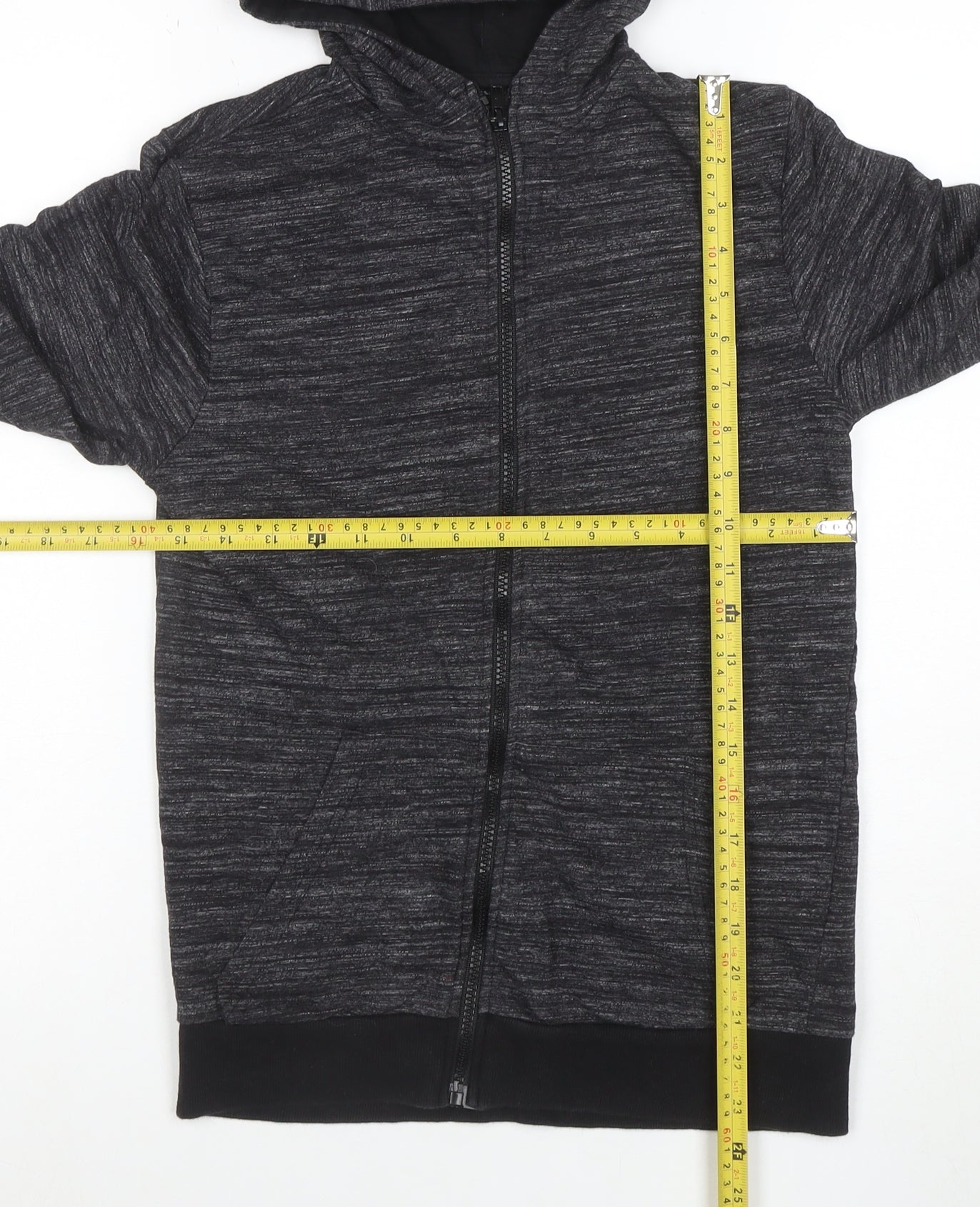 Urban Outlaws Boys Black Full Zip Hoodie Size 13-14 Years Cotton Blend