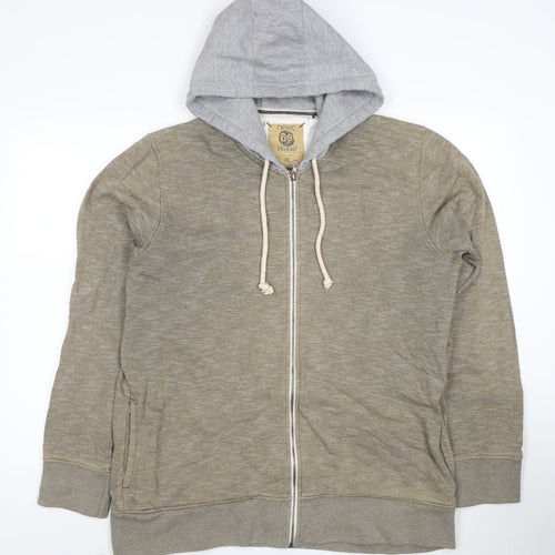 Next Men's Green Full Zip Hoodie XL Cotton Jersey