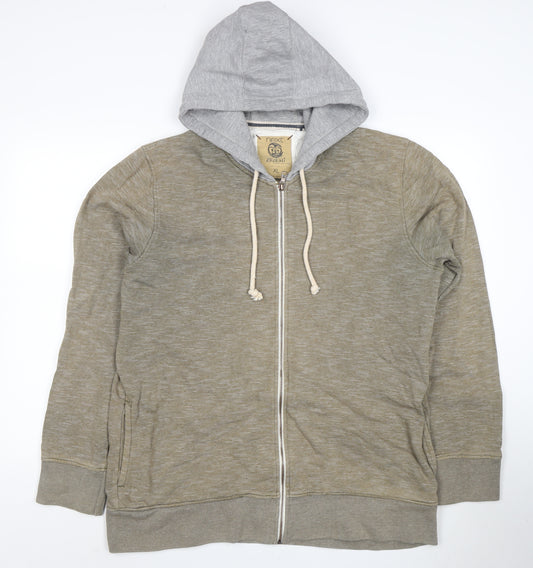 Next Men's Green Full Zip Hoodie XL Cotton Jersey