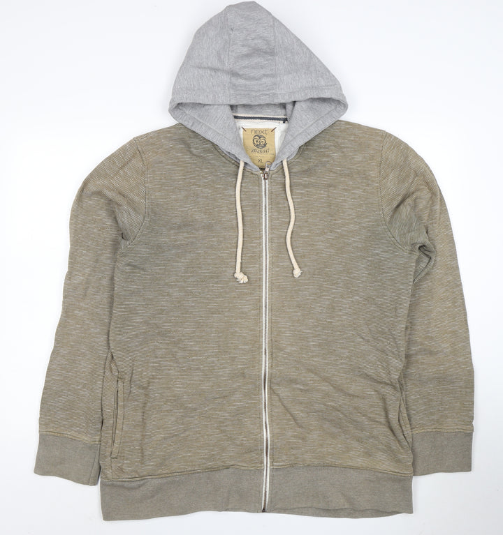 Next Men's Green Full Zip Hoodie XL Cotton Jersey