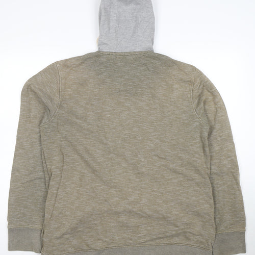 Next Men's Green Full Zip Hoodie XL Cotton Jersey