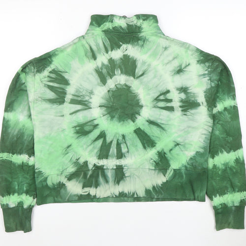 BAM Women’s Green Tie-Dye 1/2 Zip Sweatshirt Size S Organic Cotton Blend