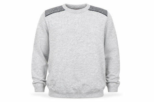Poltex Mens Grey Crew Neck Knit Pullover Jumper Size L
