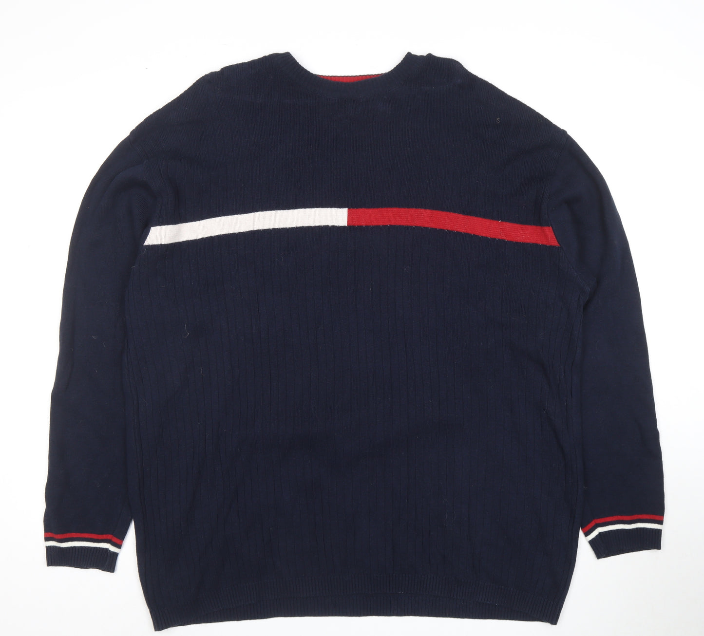 RAG Men's Blue XL Cotton Crew Neck Pullover Jumper