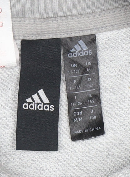 Adidas Boys Grey Mickey Mouse Pullover Hoodie Size 11-12 Years