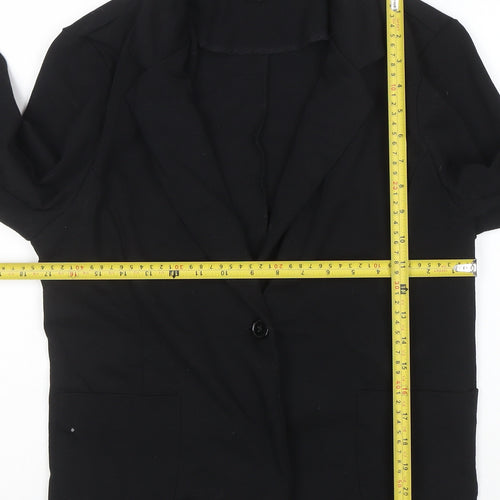 New Look Women's Black Size 16 Single-Breasted Blazer Jacket