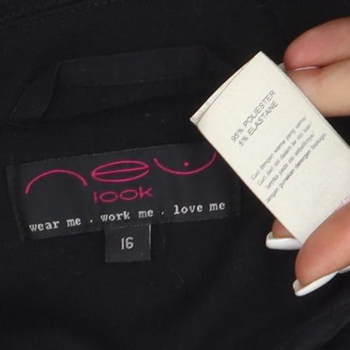 New Look Women's Black Size 16 Single-Breasted Blazer Jacket