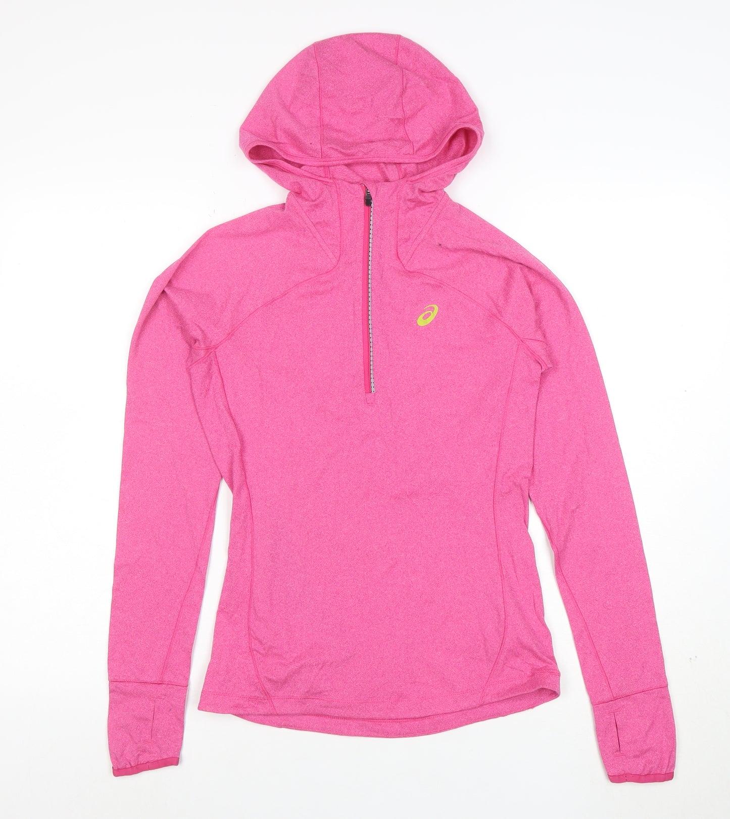 ASICS Women Pink XS 1/2 Zip Hooded Pullover Hoodie