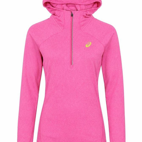 ASICS Women Pink XS 1/2 Zip Hooded Pullover Hoodie