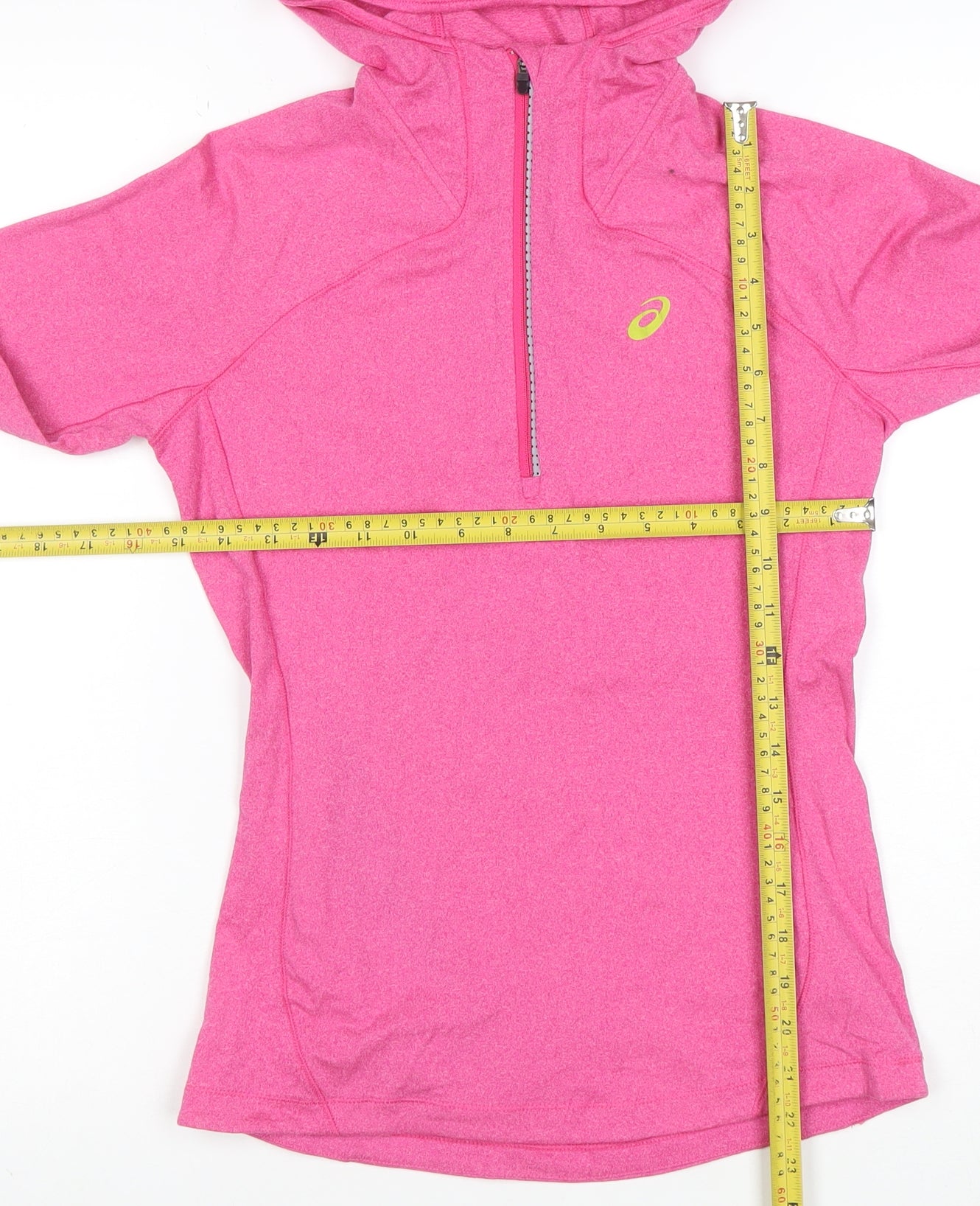 ASICS Women Pink XS 1/2 Zip Hooded Pullover Hoodie