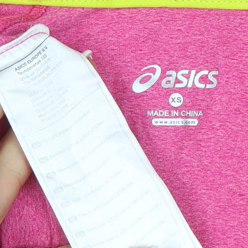 ASICS Women Pink XS 1/2 Zip Hooded Pullover Hoodie