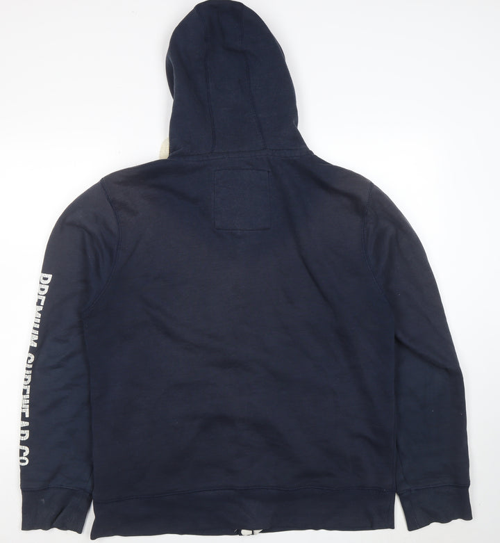 Saltrock Mens Blue Full Zip Hoodie L Cotton Blend Fleece Outdoor