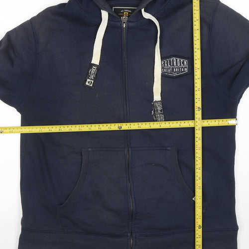 Saltrock Mens Blue Full Zip Hoodie L Cotton Blend Fleece Outdoor