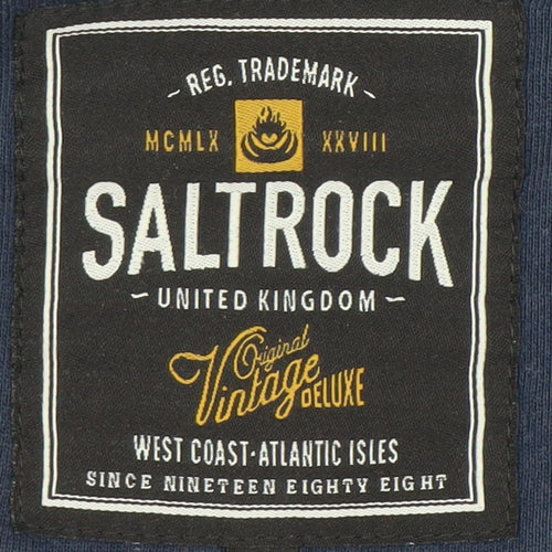 Saltrock Mens Blue Full Zip Hoodie L Cotton Blend Fleece Outdoor