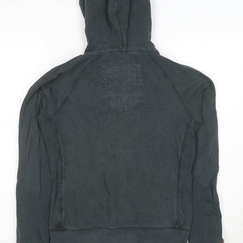 Superdry Womens Black Small Full Zip Hoodie Cotton Blend
