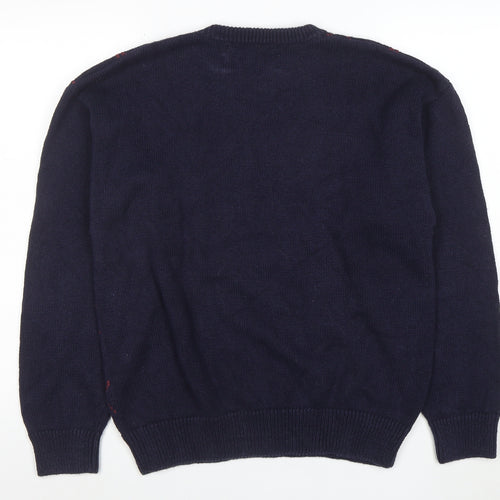 Harbour Classics Men's Blue Argyle Golf Knit Pullover Jumper M
