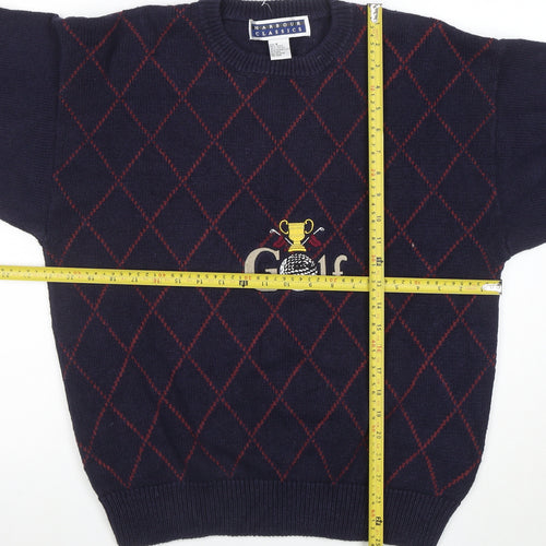 Harbour Classics Men's Blue Argyle Golf Knit Pullover Jumper M