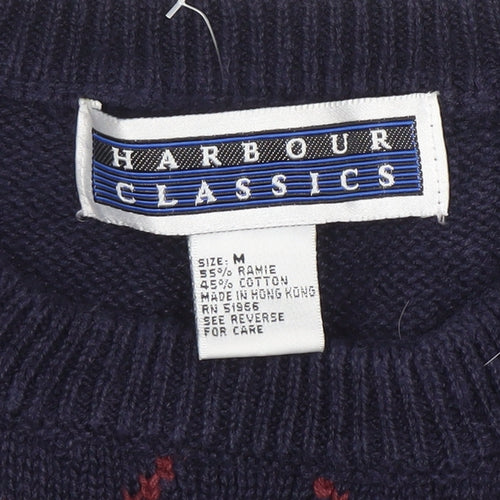 Harbour Classics Men's Blue Argyle Golf Knit Pullover Jumper M