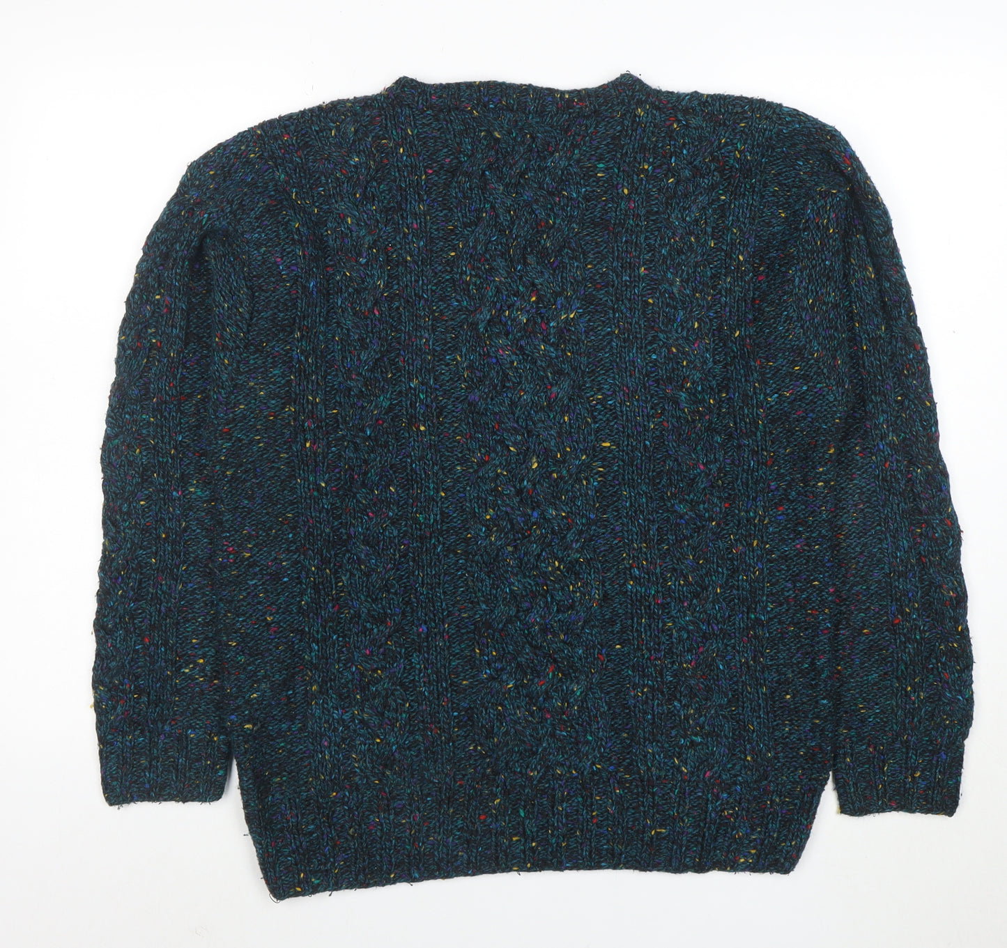 SKYR Men's Blue Cable-Knit Wool Blend Pullover Jumper XS
