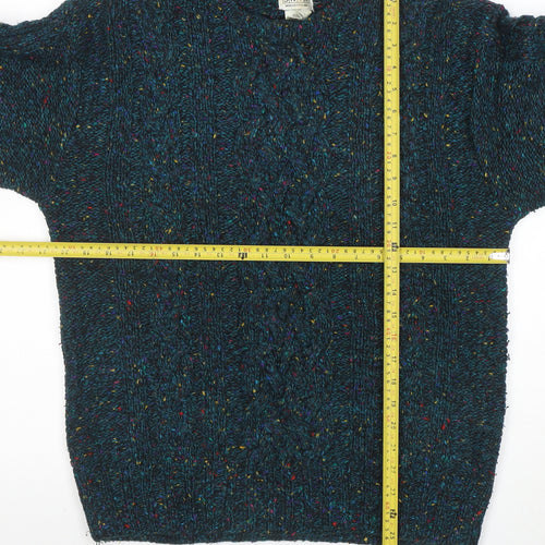 SKYR Men's Blue Cable-Knit Wool Blend Pullover Jumper XS