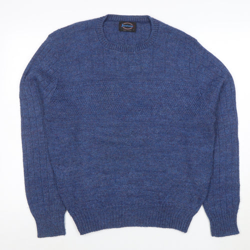 Jantzen Men’s Blue Wool Crew Neck Pullover Jumper Size L Classic Knit