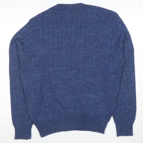 Jantzen Men’s Blue Wool Crew Neck Pullover Jumper Size L Classic Knit