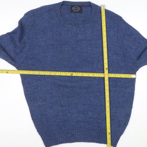Jantzen Men’s Blue Wool Crew Neck Pullover Jumper Size L Classic Knit