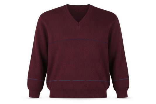 Front view of Westbury Men’s Brown Wool V-Neck Argyle Jumper, size L
