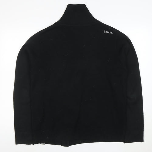 Bench Men's Black XL Full Zip Roll Neck Jumper
