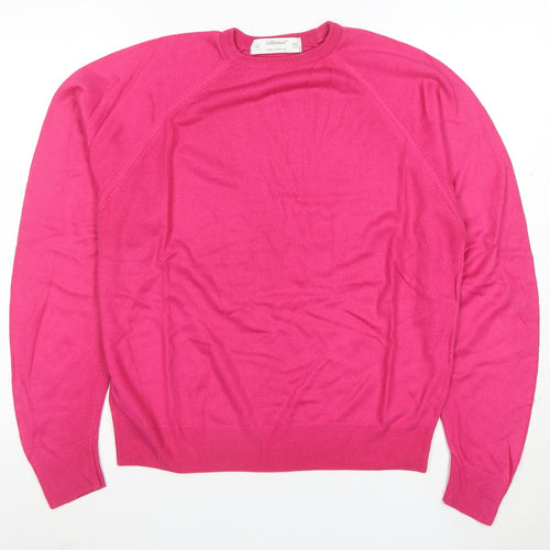 Marks and Spencer Women’s Pink Acrylic Crew Neck Jumper Size 16